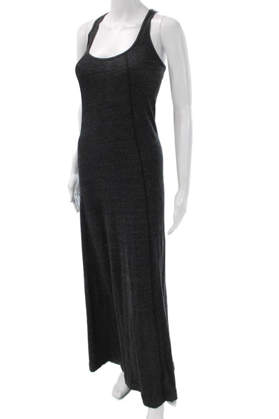 Daftbird Women Maxi Tank Dress Dark Gray Sleeveless Round Neck Solid Size 0P