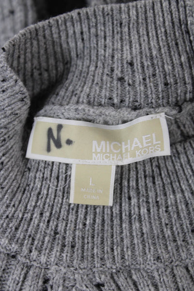 Michael Michael Kors Unisex Gray Striped Mock Neck Pullover Size L