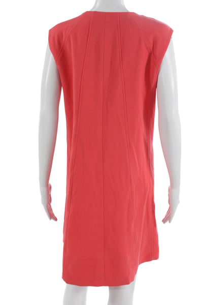 DKNY Womens Pink Shift Dress Sleeveless Zip Back Round Neck Size 8