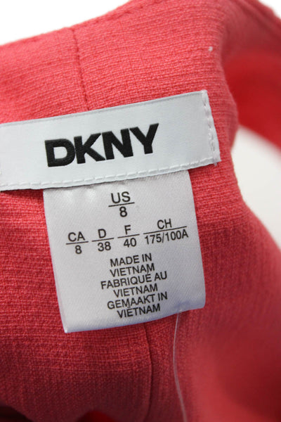 DKNY Womens Pink Shift Dress Sleeveless Zip Back Round Neck Size 8