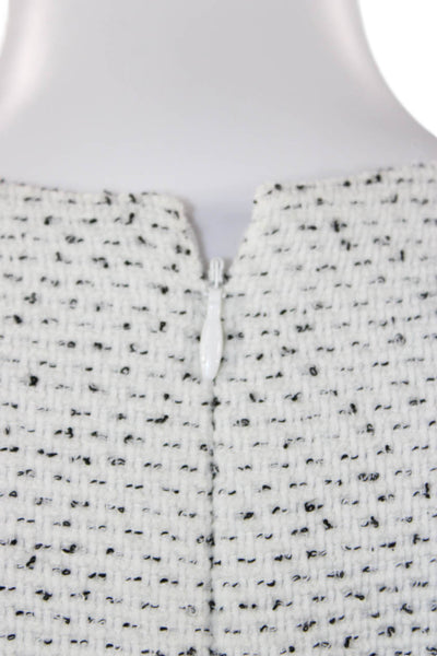 Donna Karan Womens Sheath Dress White Square Neck Long Sleeve Polyester Size 8