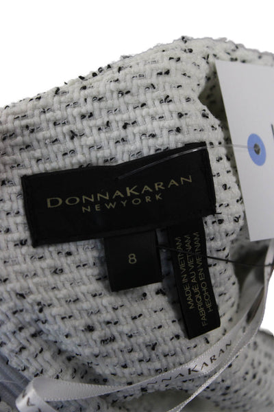 Donna Karan Womens Sheath Dress White Square Neck Long Sleeve Polyester Size 8