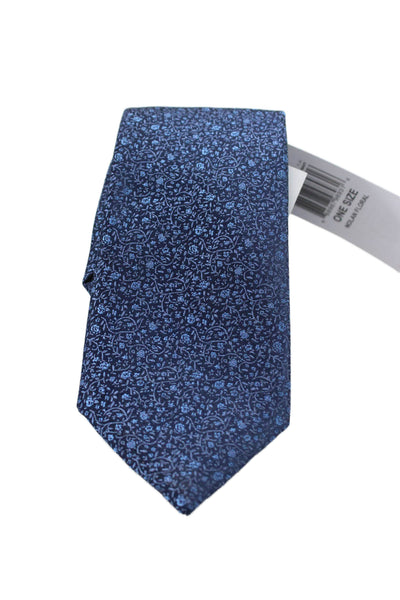 Michael Kors Mens Silk Floral Print Tie Dark Blue