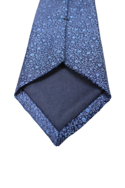 Michael Kors Mens Silk Floral Print Tie Dark Blue