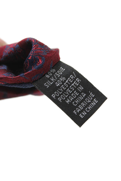 Michael Kors Mens Silk Floral Print Tie Dark Red