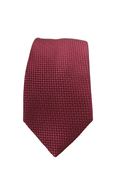 Michael Kors Mens Silk Geometric Print Tie Dark Red