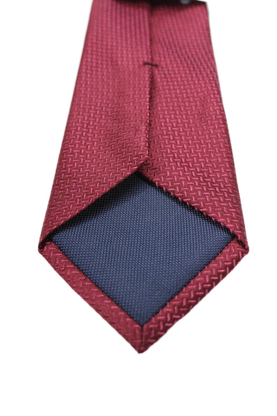 Michael Kors Mens Silk Geometric Print Tie Dark Red