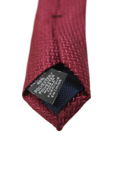 Michael Kors Mens Silk Geometric Print Tie Dark Red