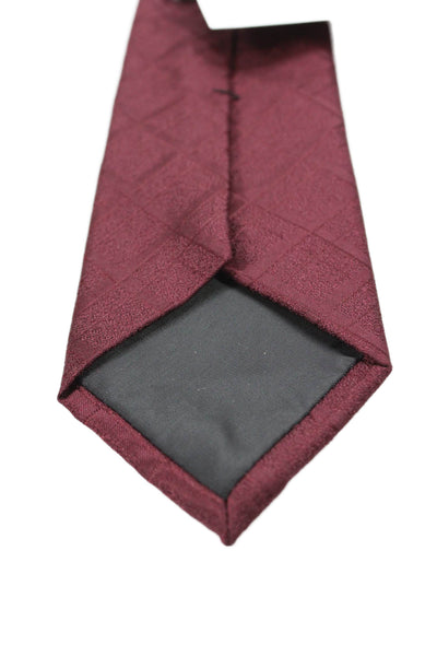 Calvin Klein Mens Geometric Diamond Print Tie Dark Red
