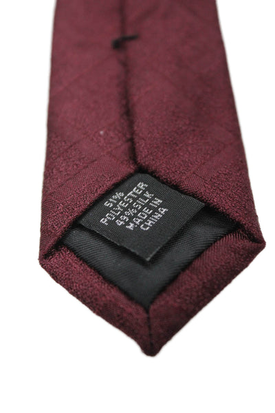 Calvin Klein Mens Geometric Diamond Print Tie Dark Red