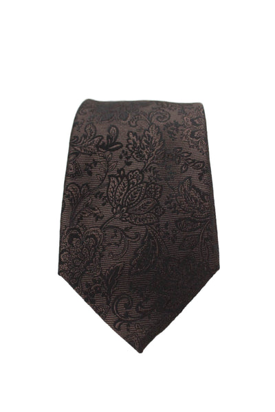 Michael Kors Mens Silk Floral Print Tie Dark Brown