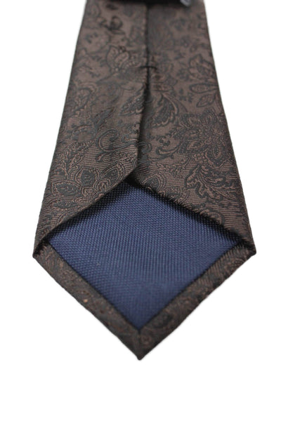 Michael Kors Mens Silk Floral Print Tie Dark Brown