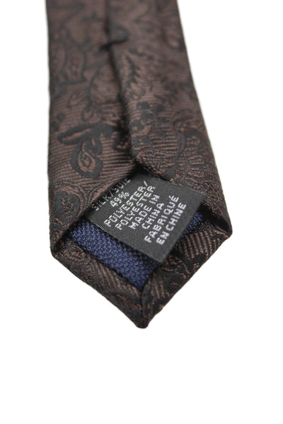 Michael Kors Mens Silk Floral Print Tie Dark Brown