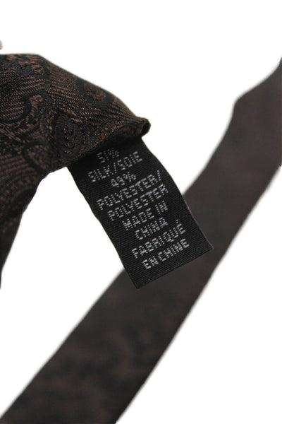 Michael Kors Mens Silk Floral Print Tie Dark Brown