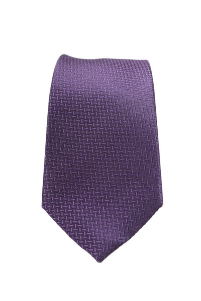 Michael Kors Mens Silk Geometric Print Tie Dark Purple