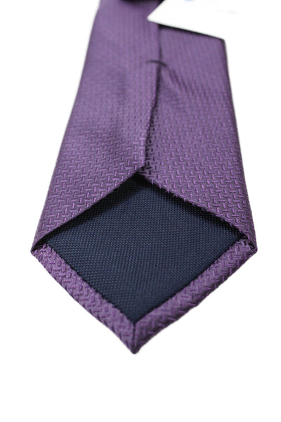 Michael Kors Mens Silk Geometric Print Tie Dark Purple