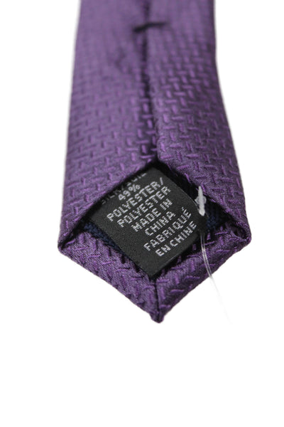Michael Kors Mens Silk Geometric Print Tie Dark Purple
