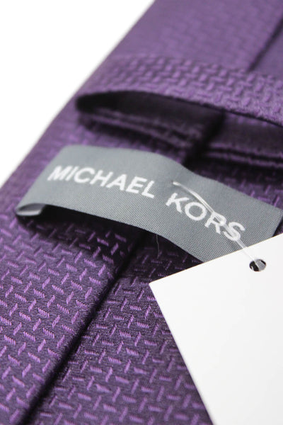 Michael Kors Mens Silk Geometric Print Tie Dark Purple
