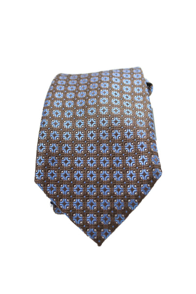 Michael Kors Mens Geometric Print Classic Length Tie Blue