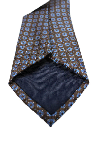 Michael Kors Mens Geometric Print Classic Length Tie Blue