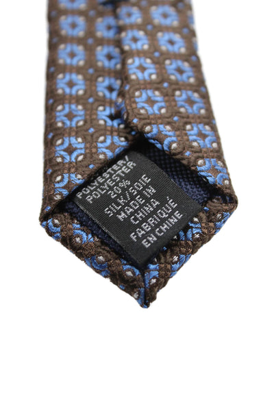 Michael Kors Mens Geometric Print Classic Length Tie Blue