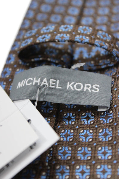 Michael Kors Mens Geometric Print Classic Length Tie Blue