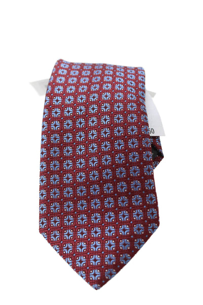 Michael Kors Mens Geometric Print Tie Dark Red
