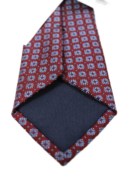Michael Kors Mens Geometric Print Tie Dark Red