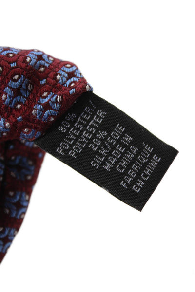 Michael Kors Mens Geometric Print Tie Dark Red