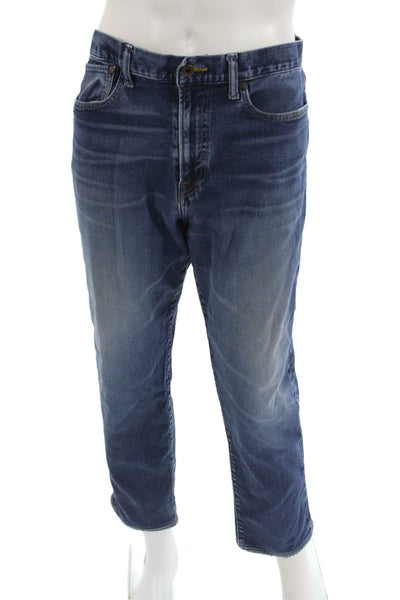 Lucky Brand Mens Cropped Straight Jeans Dark Blue Size 36