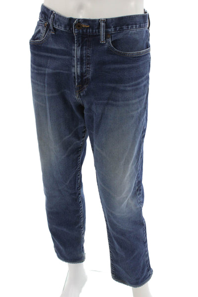 Lucky Brand Mens Cropped Straight Jeans Dark Blue Size 36