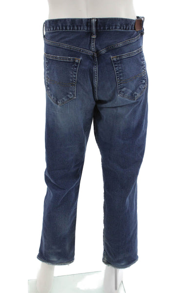 Lucky Brand Mens Cropped Straight Jeans Dark Blue Size 36