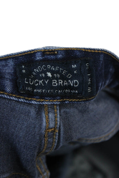 Lucky Brand Mens Cropped Straight Jeans Dark Blue Size 36