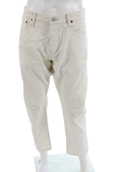 Polo Ralph Lauren Mens Cropped Ankle White Cotton Pants Size 36