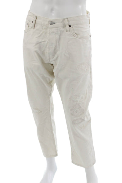 Polo Ralph Lauren Mens Cropped Ankle White Cotton Pants Size 36