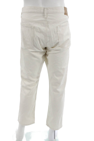 Polo Ralph Lauren Mens Cropped Ankle White Cotton Pants Size 36