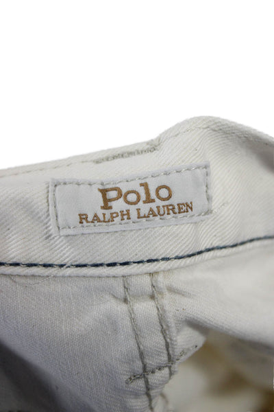 Polo Ralph Lauren Mens Cropped Ankle White Cotton Pants Size 36