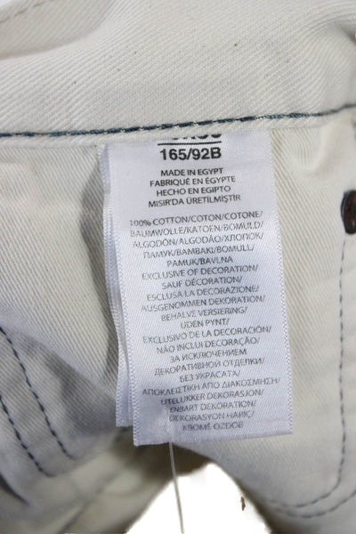 Polo Ralph Lauren Mens Cropped Ankle White Cotton Pants Size 36
