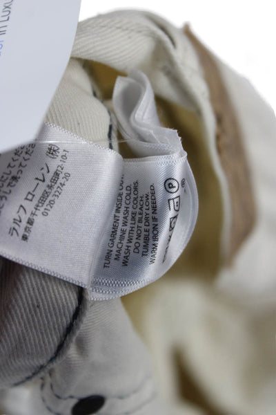 Polo Ralph Lauren Mens Cropped Ankle White Cotton Pants Size 36