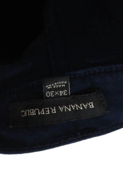 Banana Republic Mens Ankle Cropped Dark Blue Cotton Stretch Pants Size 34