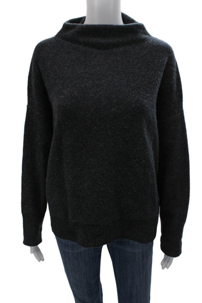 Vince Unisex Dark Gray Cashmere Pullover Mockneck Sweater Size S