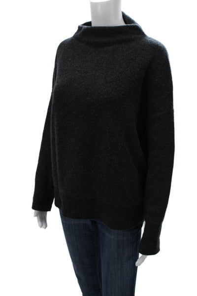 Vince Unisex Dark Gray Cashmere Pullover Mockneck Sweater Size S