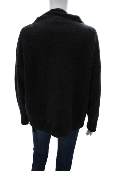 Vince Unisex Dark Gray Cashmere Pullover Mockneck Sweater Size S