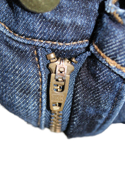 Frame Women Cropped Ankle Jeans Dark Blue Mid Rise Button Size 25