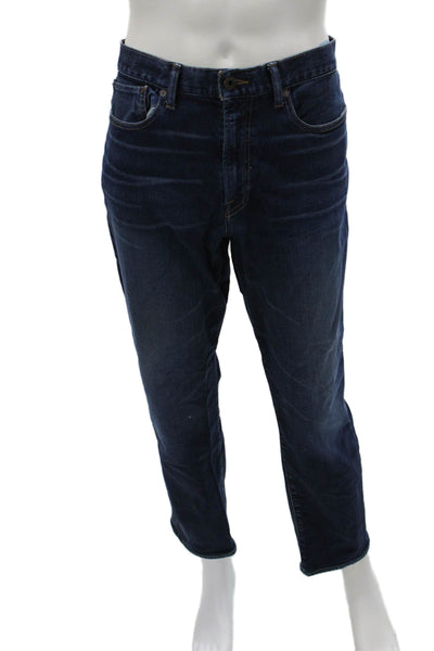 Lucky Brand Mens Straight Jeans Dark Blue Button Size 36