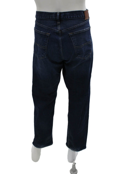 Lucky Brand Mens Straight Jeans Dark Blue Button Size 36