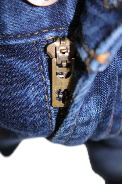 Lucky Brand Mens Straight Jeans Dark Blue Button Size 36