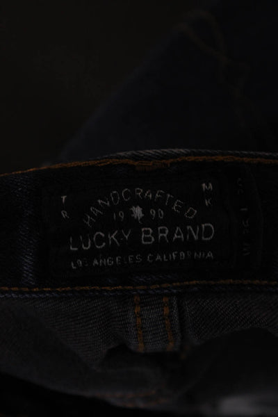 Lucky Brand Mens Straight Jeans Dark Blue Button Size 36