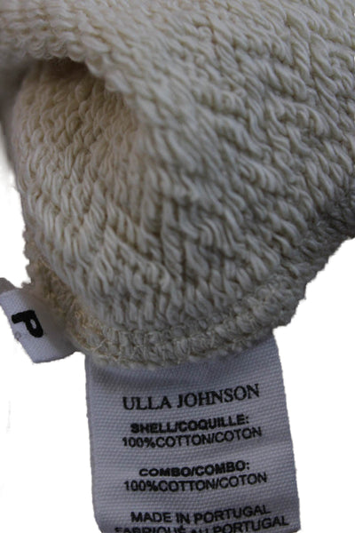 Ulla Johnson Women Beige Cotton Long Sleeve Tie Blouse Size PP
