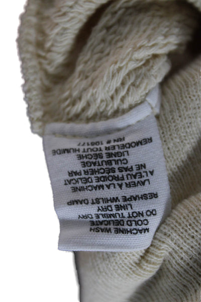 Ulla Johnson Women Beige Cotton Long Sleeve Tie Blouse Size PP